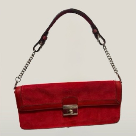 Coach Legacy Red Suede
Convertible Clutch Shoulder Bag RARE!! - Picture 1 of 9